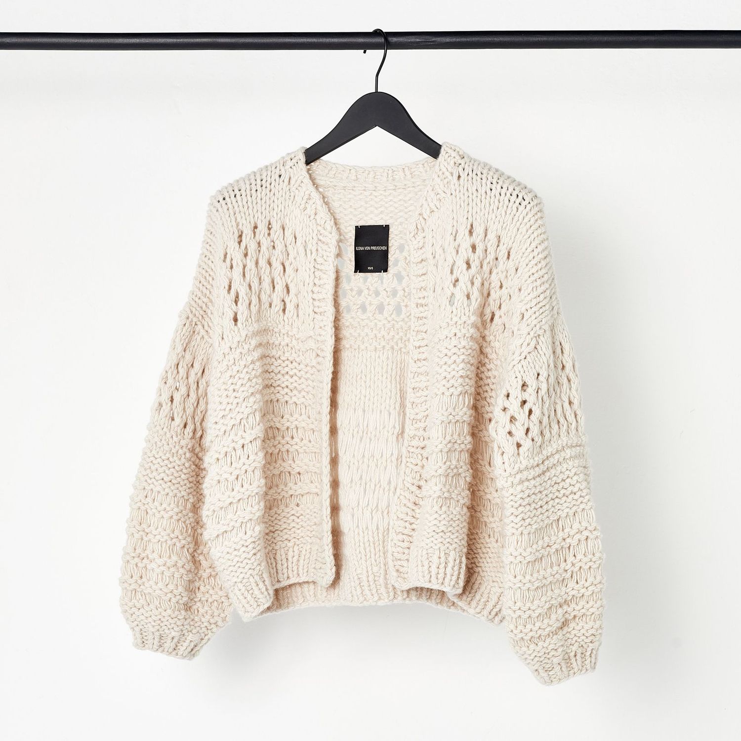 Ajour-Cardigan CORIE, Größe: XS/S, Farbe: ecru
