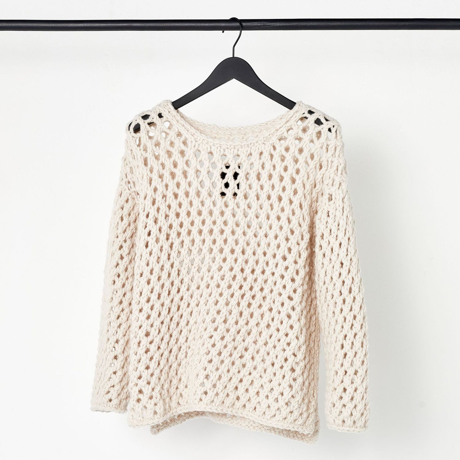 Handstrick-Pullover LESLEY, Größe: XS/S, Farbe: ecru