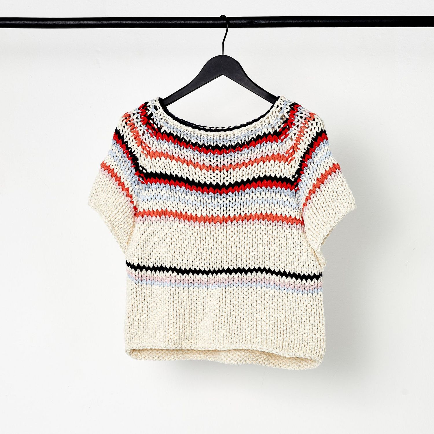 Handstrick-Top MELA STRIPED, Größe: XS/S
