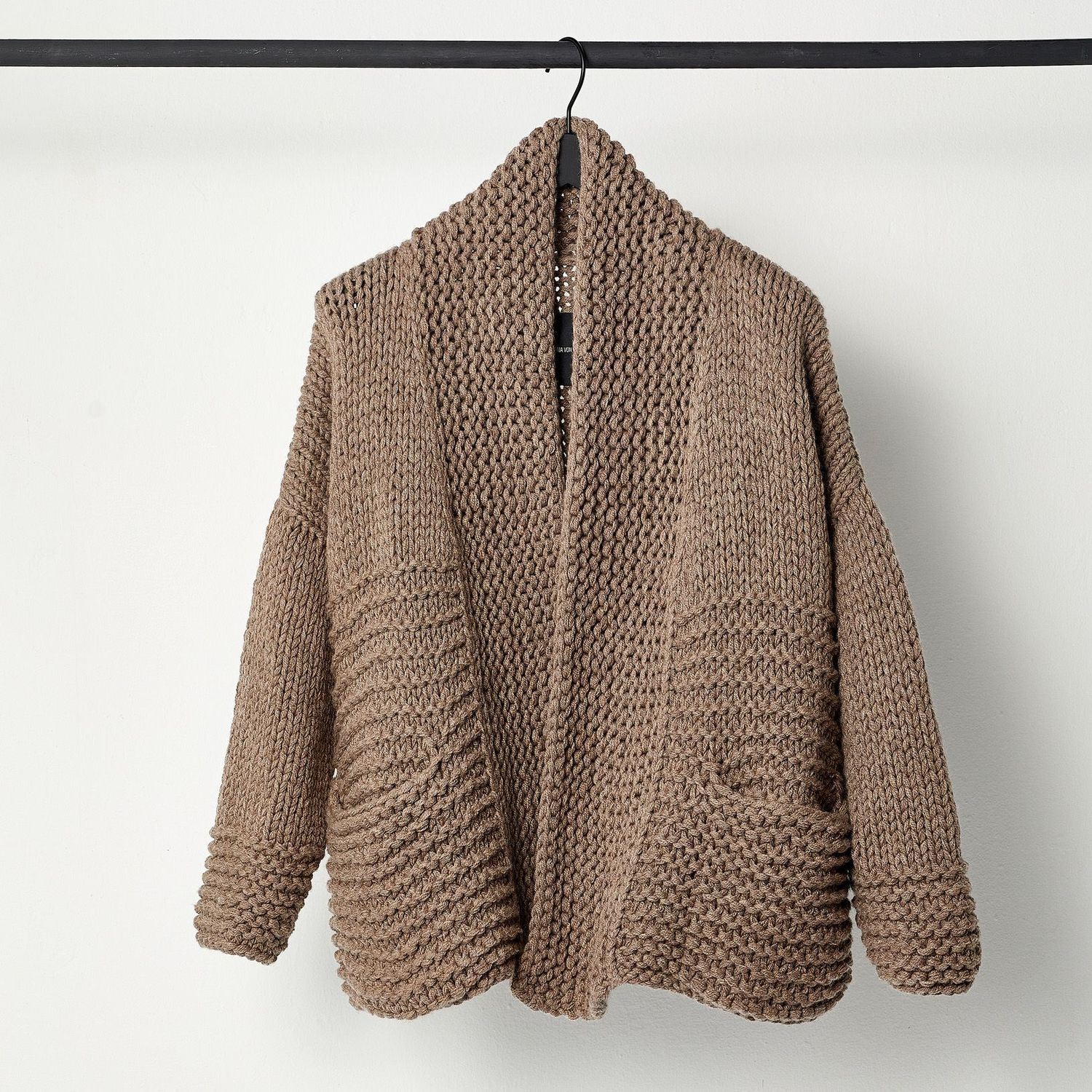 Handstrick-Cardigan LISBETH (Kaschmir-Mix), Größe: XS/S, Farbe: haselnuss