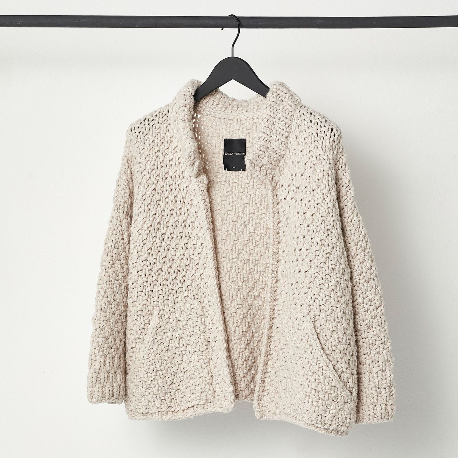 Handstrick-Cardigan HELEN CARDIGAN, Größe: M/L, Farbe: ecru