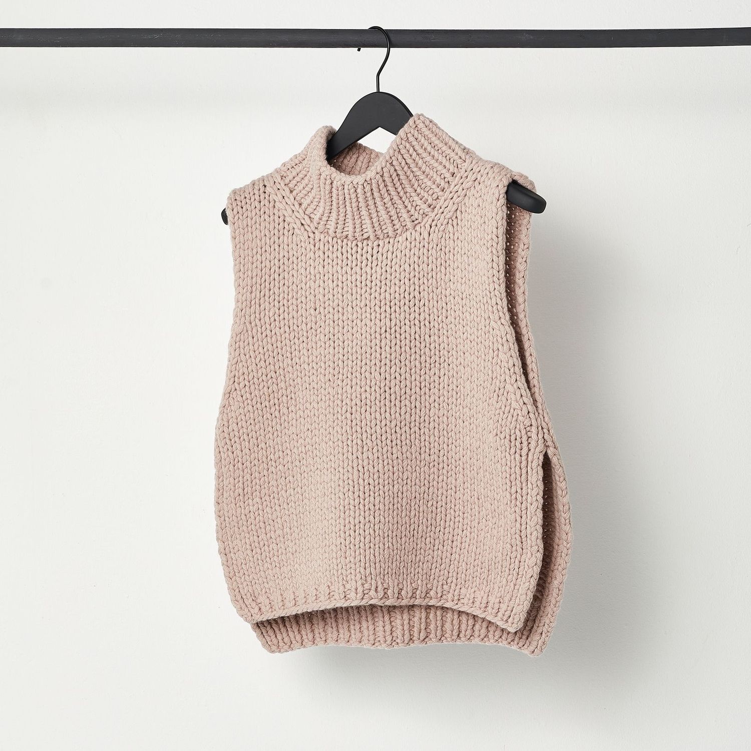 Handstrick-Slipover TONY, Größe: XS/S, Farbe: rosé, Material: 100% Babymerino