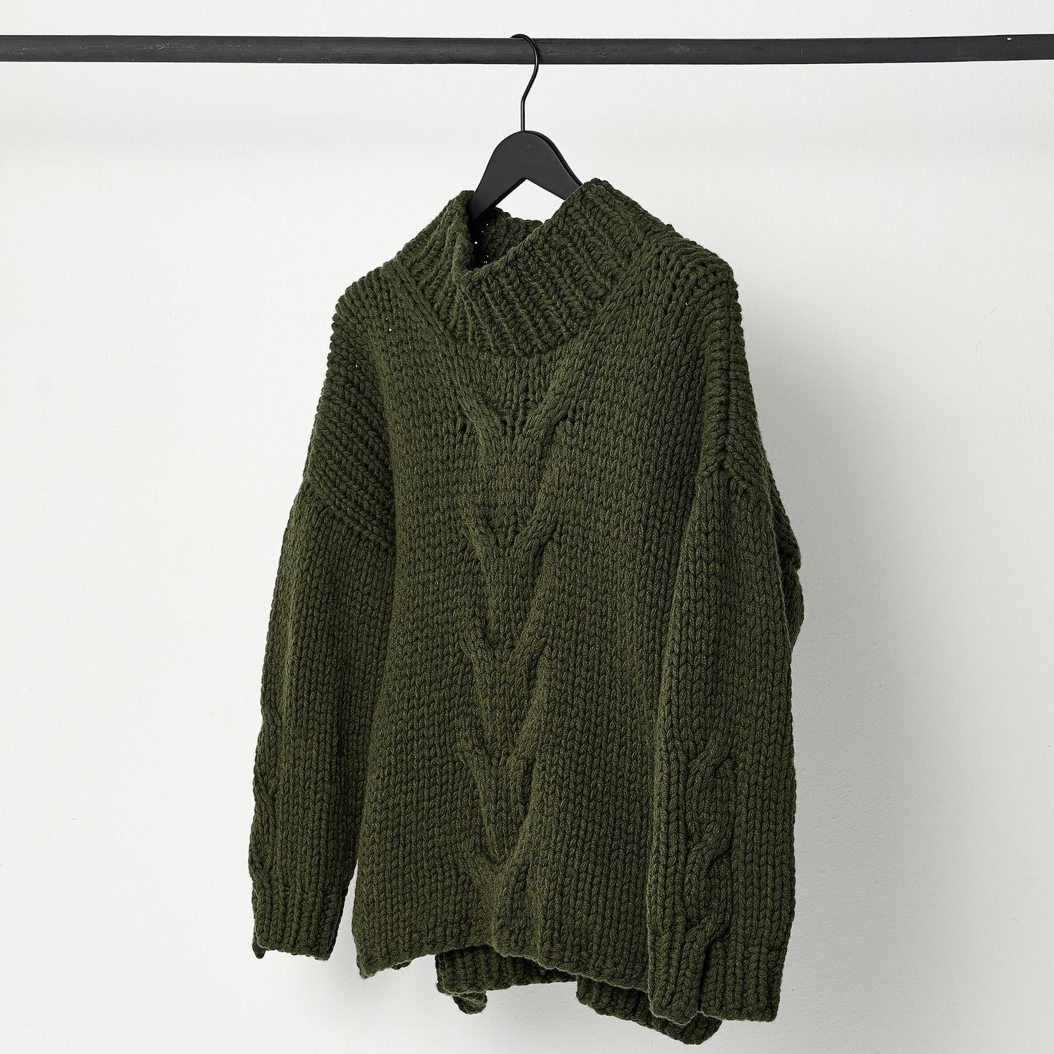 Zopfmuster-Pullover RUBY, Größe: XS/S, Farbe: khaki