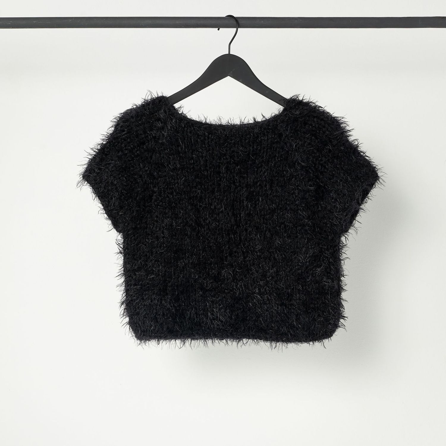 Handstrick-Top KIRA TOP, Größe: XS/S, Farbe: schwarz