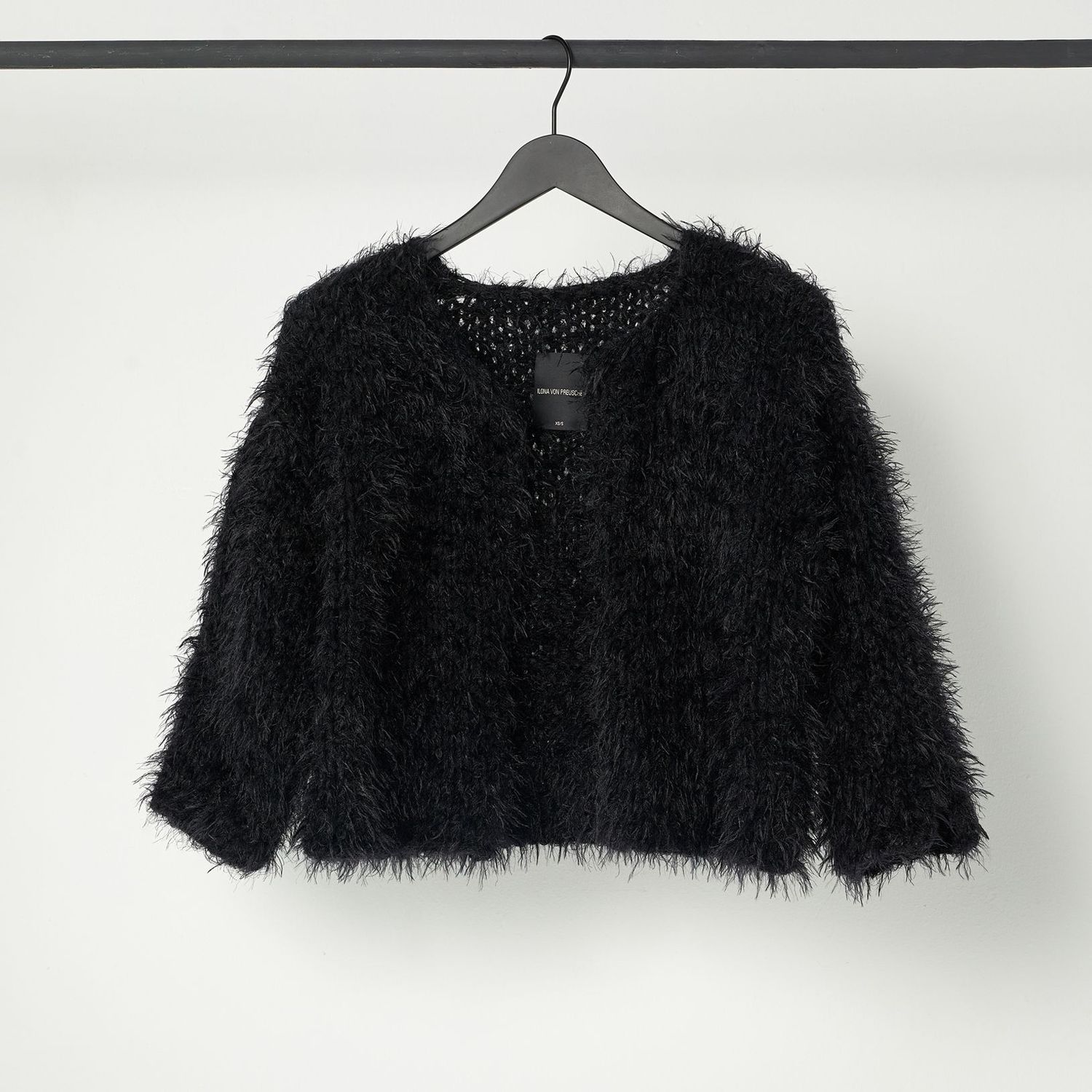 Handstrick-Bolero KIRA CARDIGAN, Größe: XS/S, Farbe: schwarz
