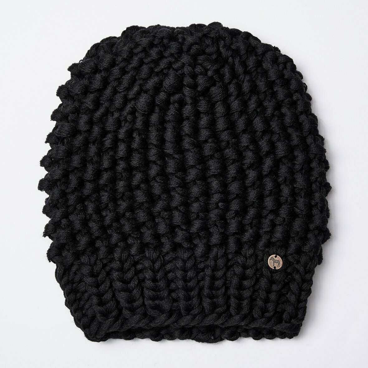Handstrick-Mütze KARLA, Größe: M/L, Farbe: schwarz