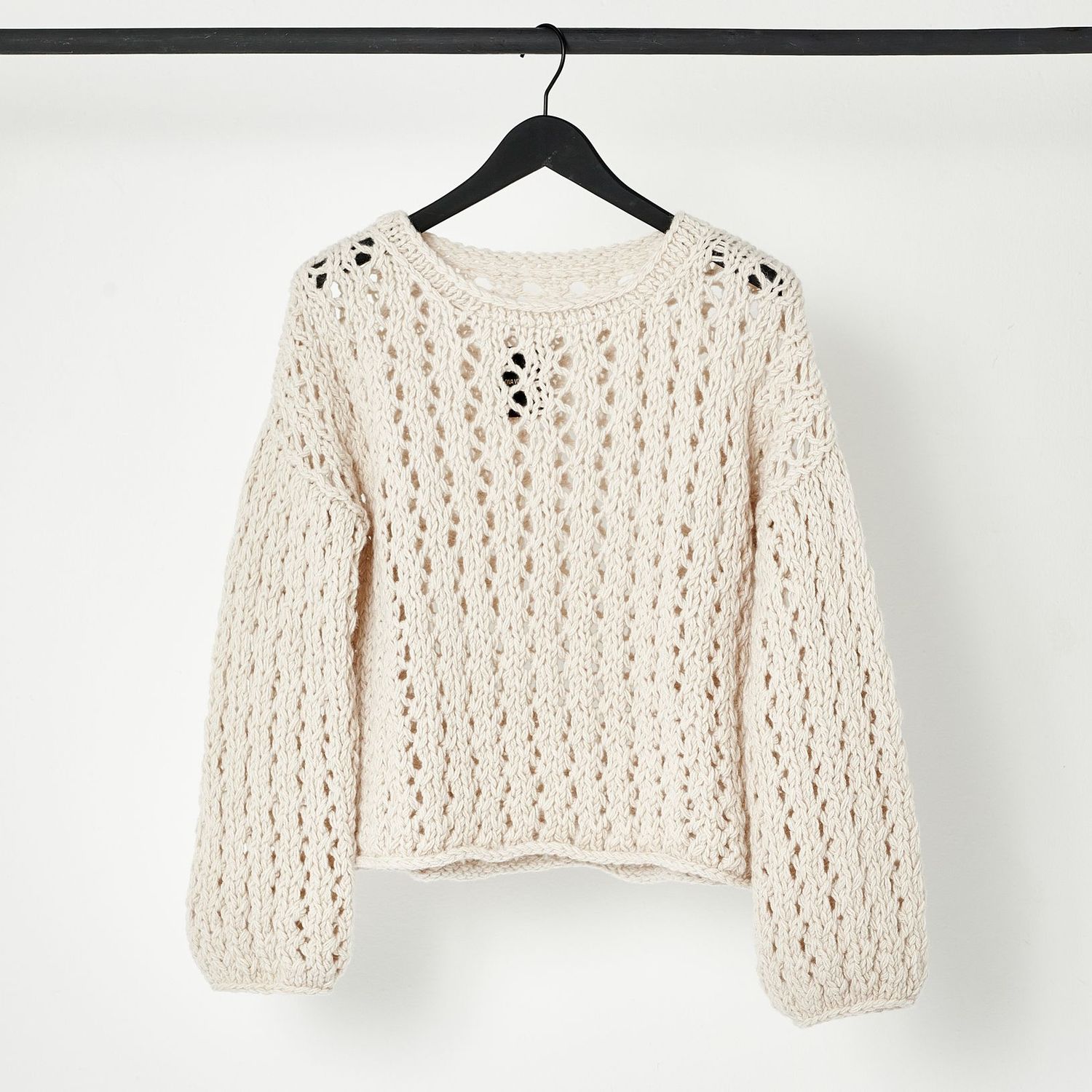 Handstrick-Sweater ELLA, Farbe: ecru, Größe: M/L