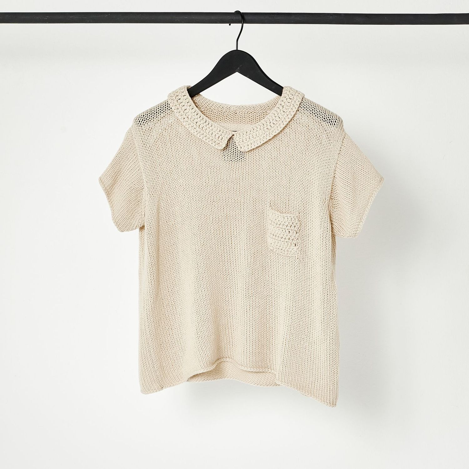 Kurzarm-Pullover KAYA, Farbe: ecru, Größe: XS/S