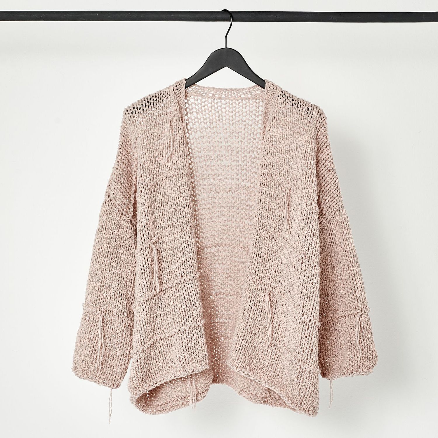 Langer Cardigan MILA, Farbe: pink powder, Größe: XS/S