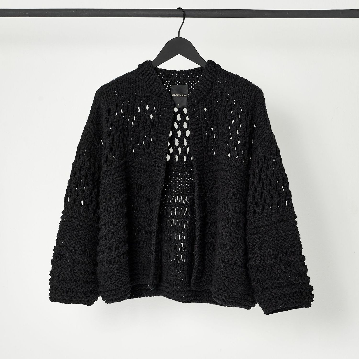 Ajour-Cardigan COSY, Farbe: schwarz, Größe: M/L