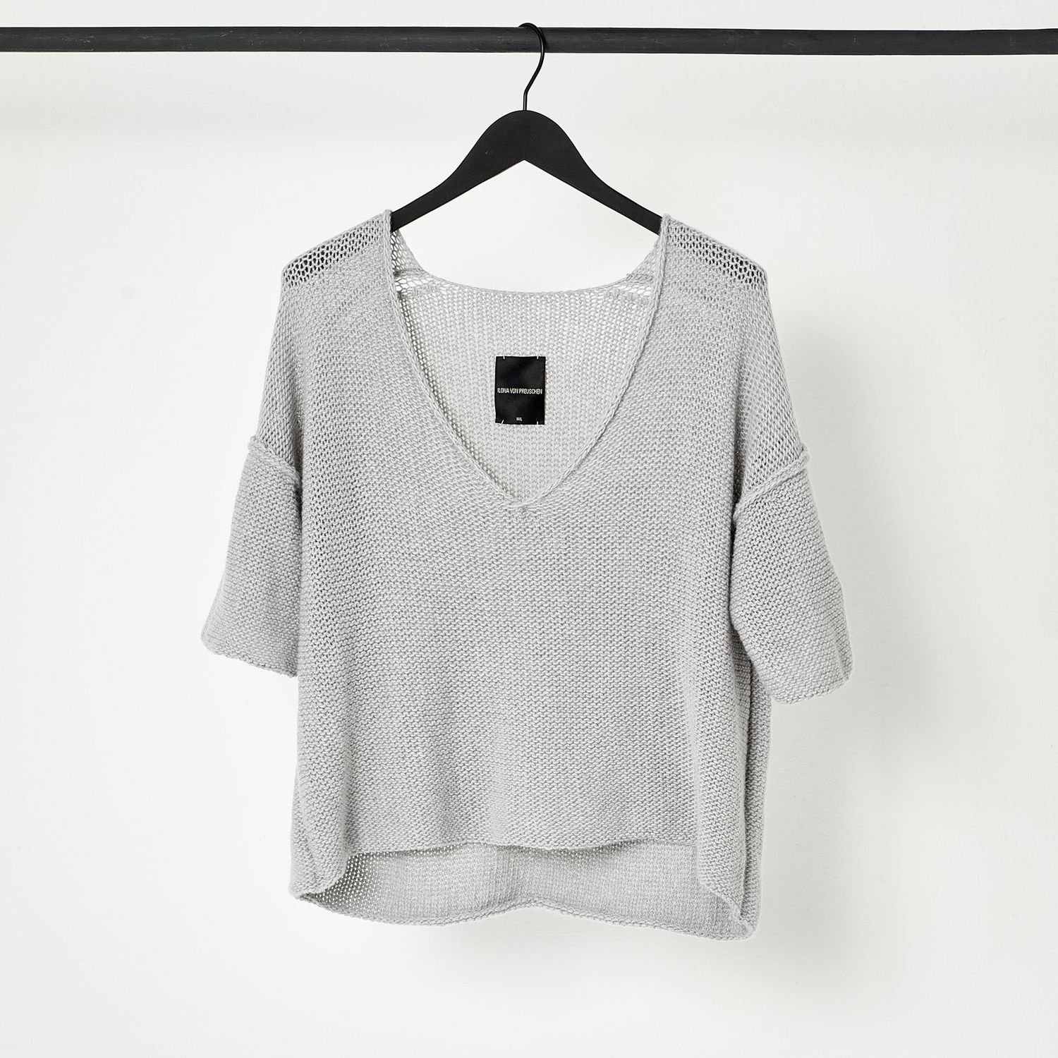 Cashmere-V-Neck CLARA Cashmere-V-Neck CLARA, Farbe: hellgrau, Größe: XS/S