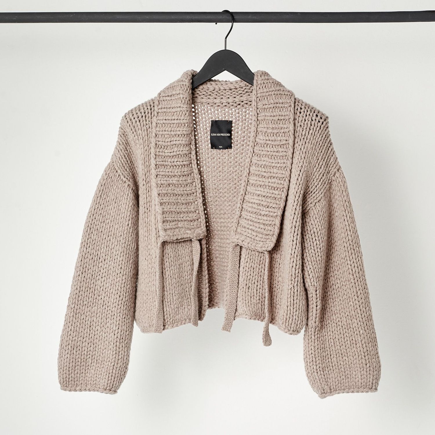 Handstrick-Cardigan WANDA KASCHMIR, Farbe: hasel, Größe: XS/S