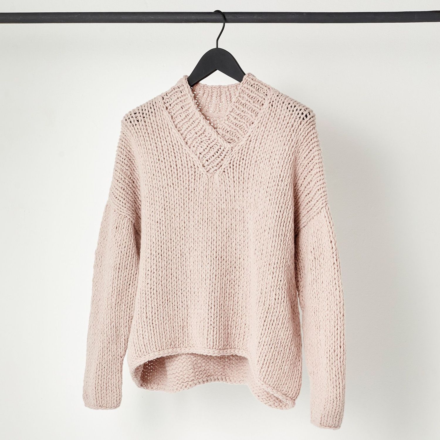 Handstrick-V-Neck Handstrick-V-Neck, Größe: XS/S, Farbe: pink powder