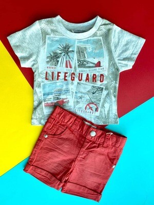 Set berm rojo tshirt Lifeguard