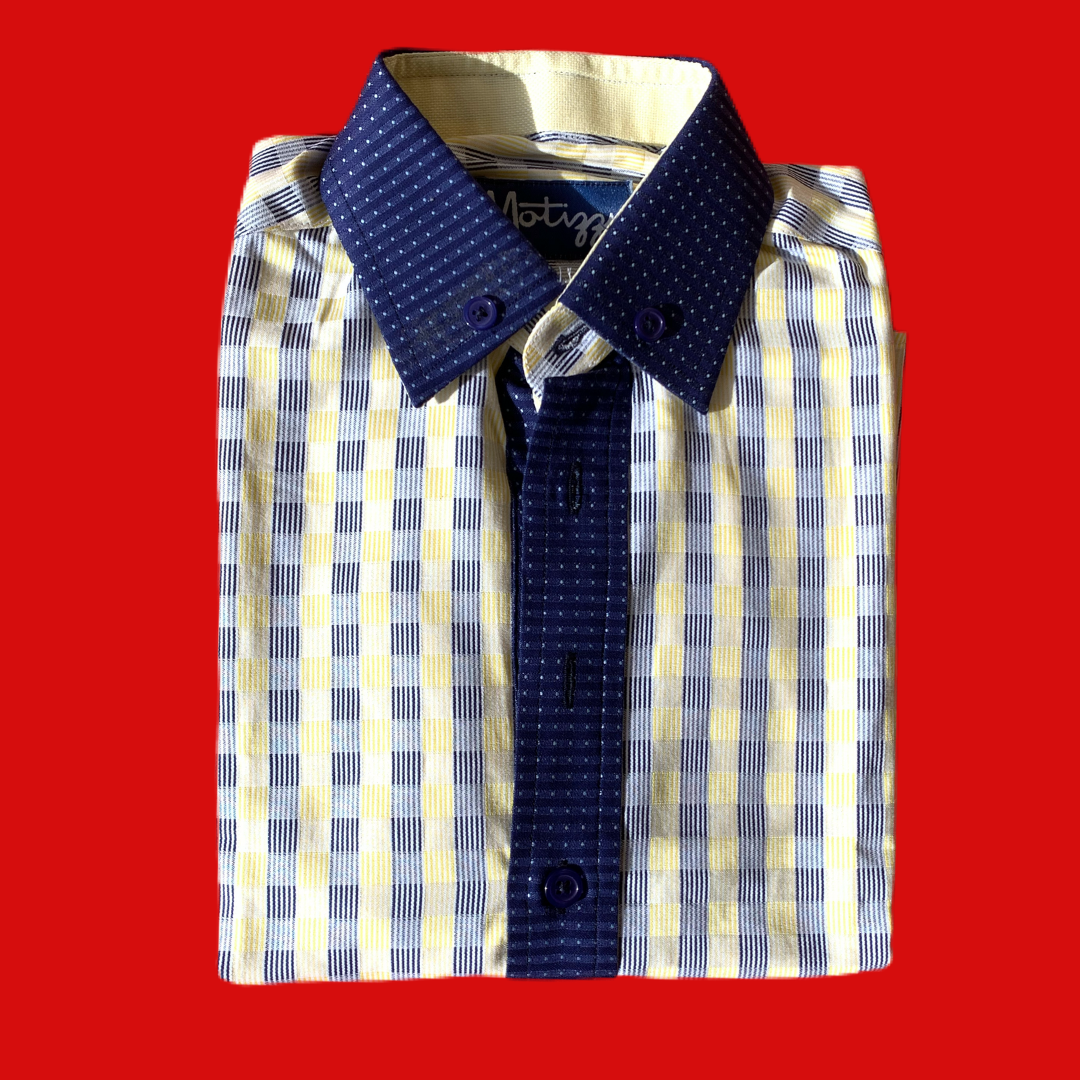 Camisa amarillo y navy