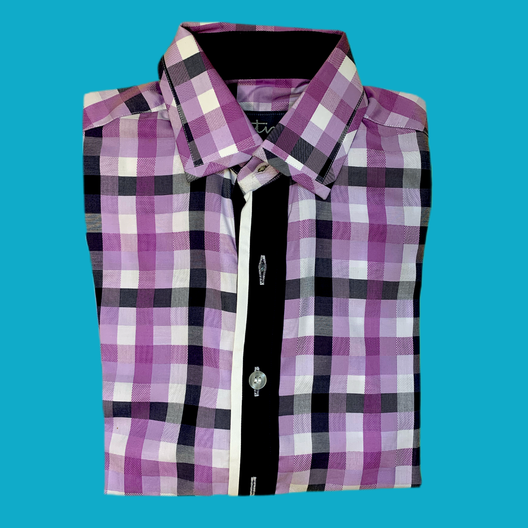 Camisa morado y navy