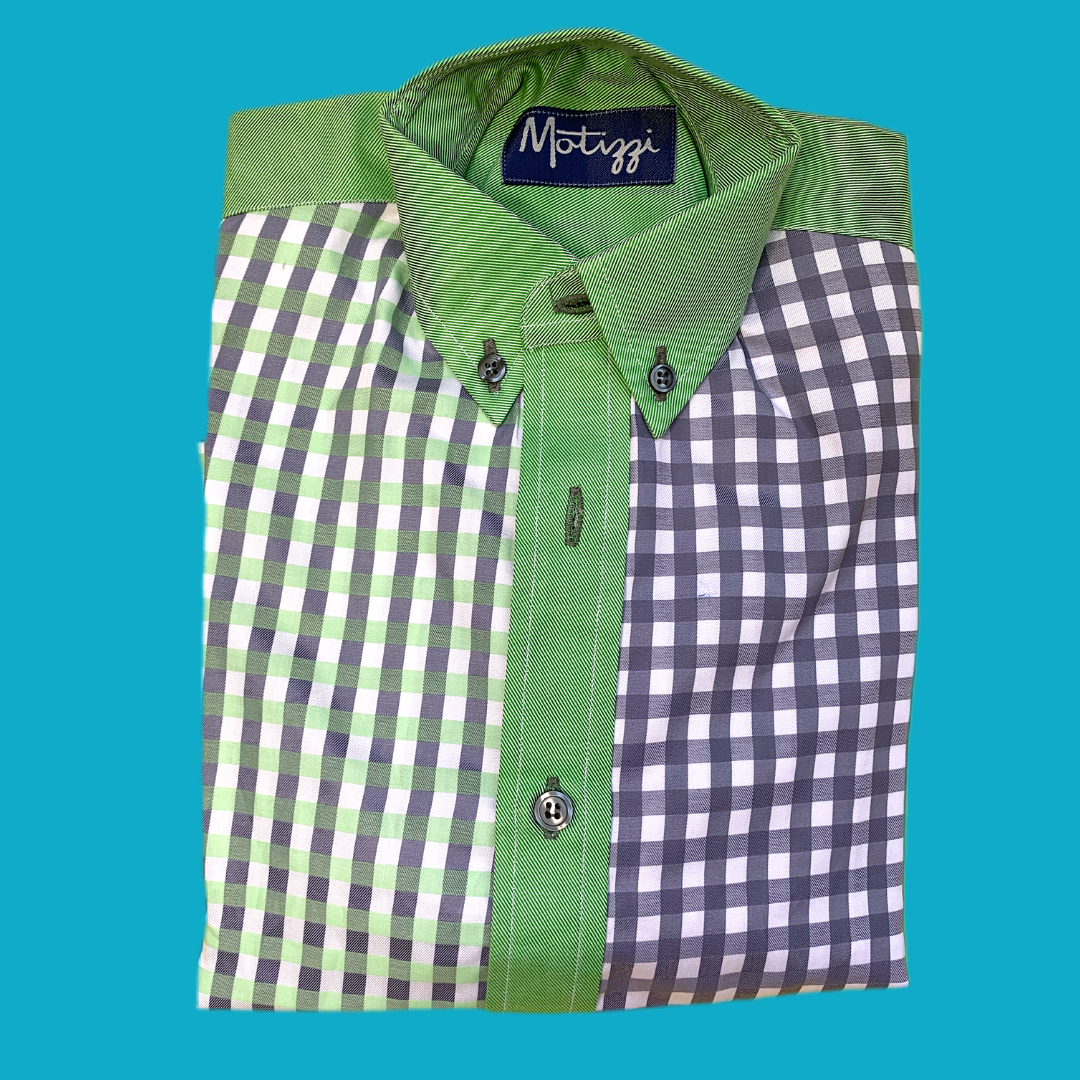 Camisa verde y gris