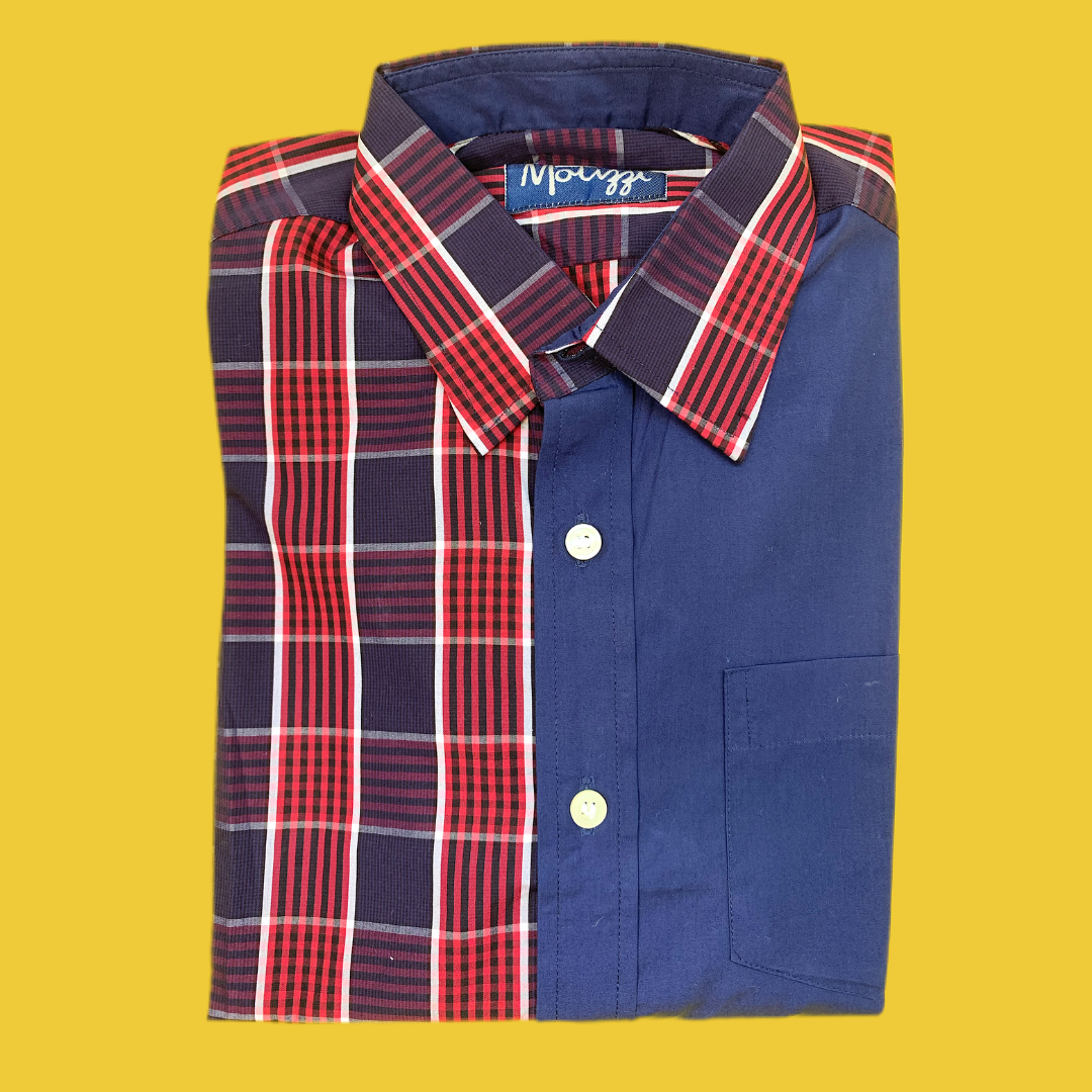 Camisa navy y rojo