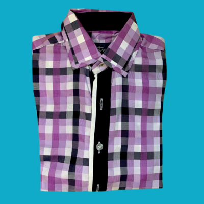 Camisa morado y navy