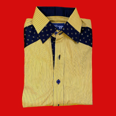 Camisa amarilla y navy