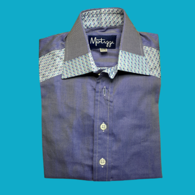 Camisa azul con turquesa