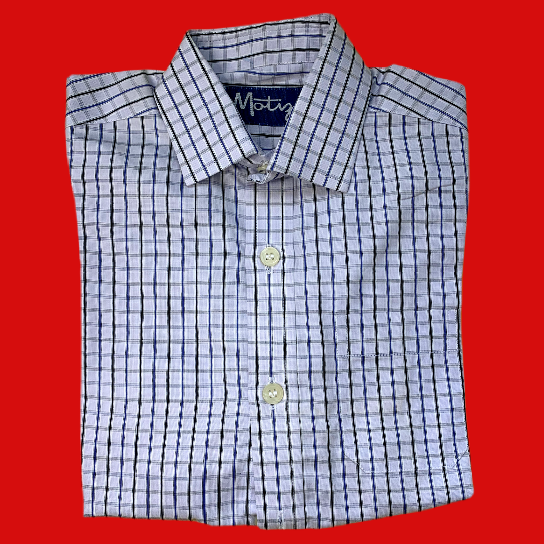 Camisa cuadros azul y negro