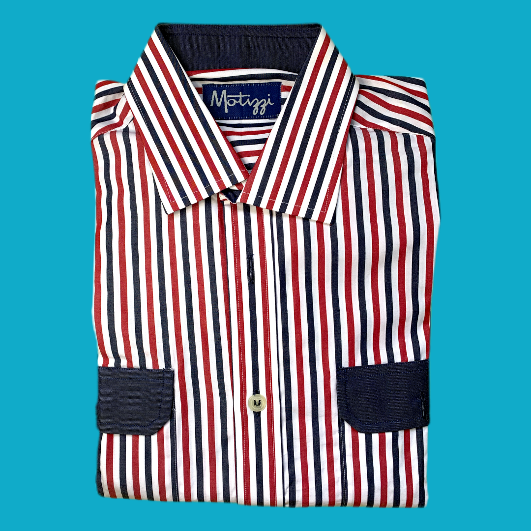 Camisa rayas rojas y navy