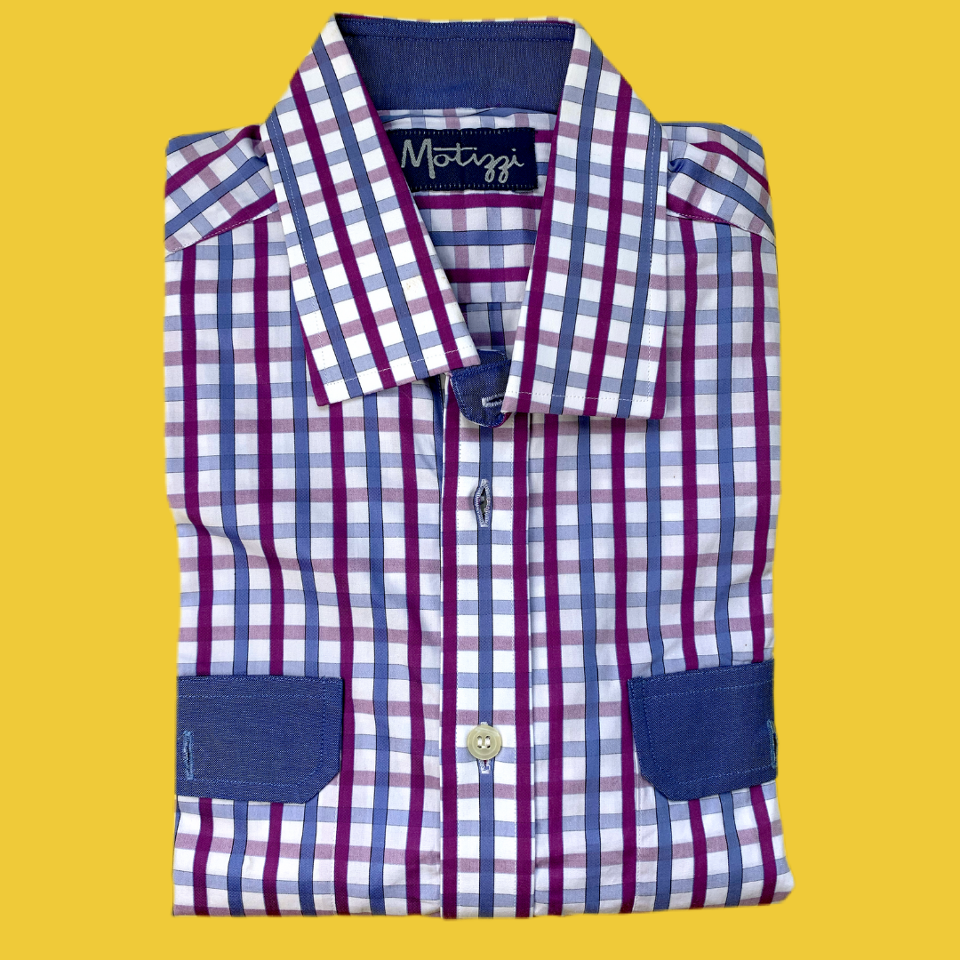 Camisa morado y azul