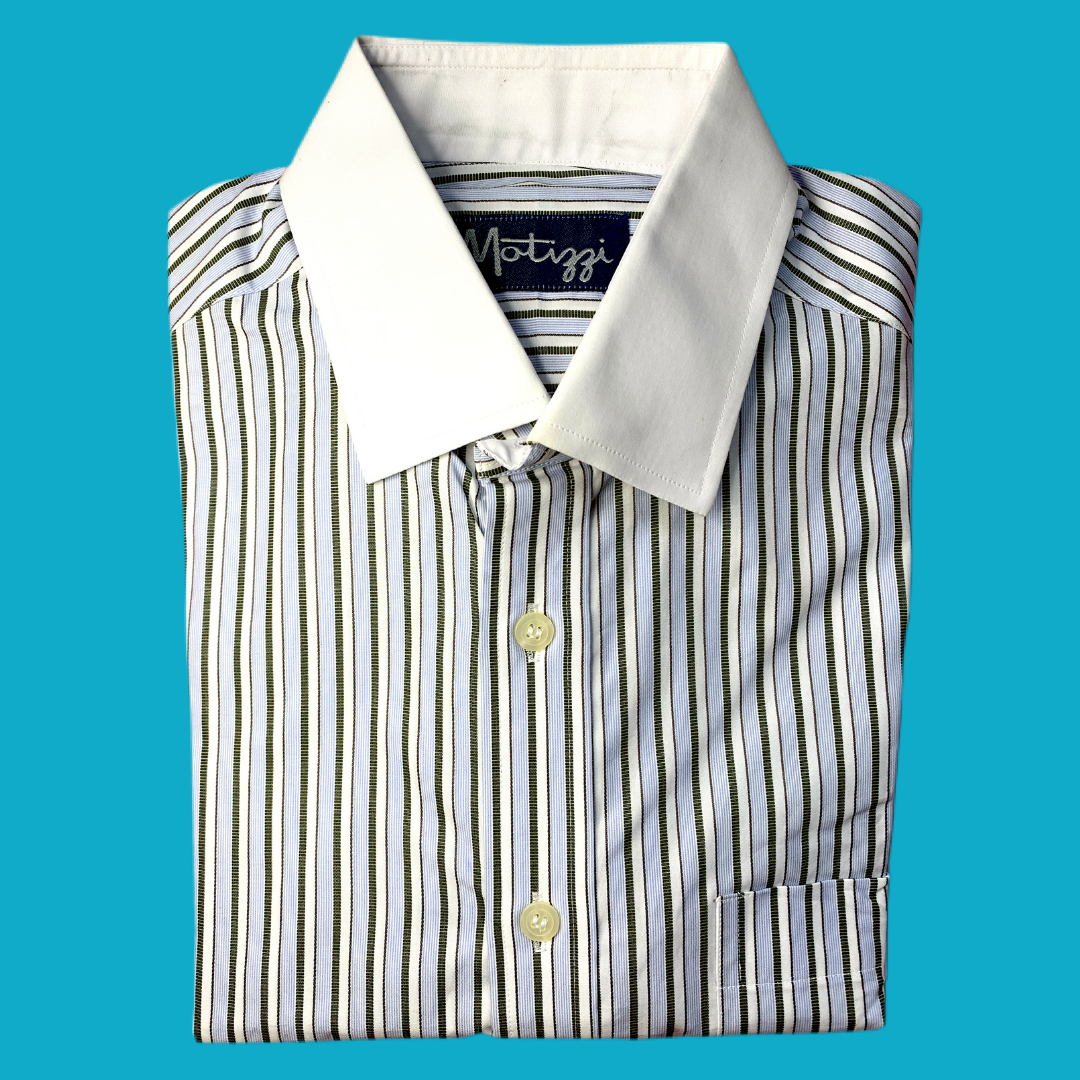 Camisa celeste, verde y blanco