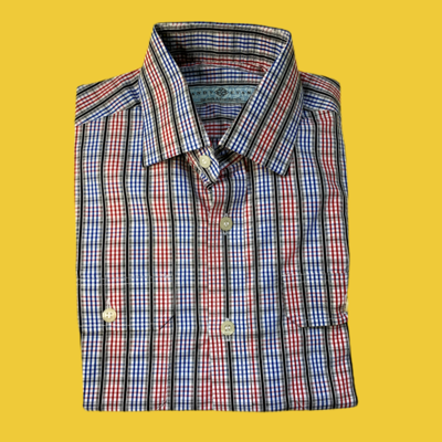 Camisa cuadros azul, negro y rojo