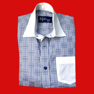 Camisa blanco y azul