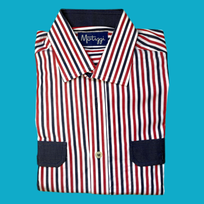 Camisa rayas rojas y navy