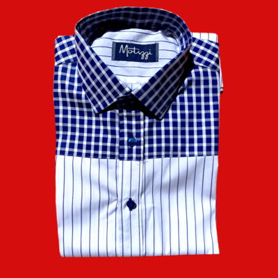 Camisa cuadros y rayas azules