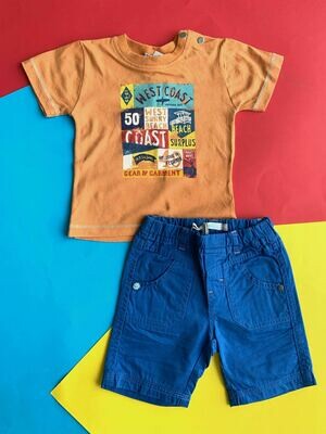 Set short azul tshirt naranja West