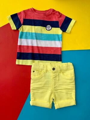 Set berm amarillo franjas Multicolor