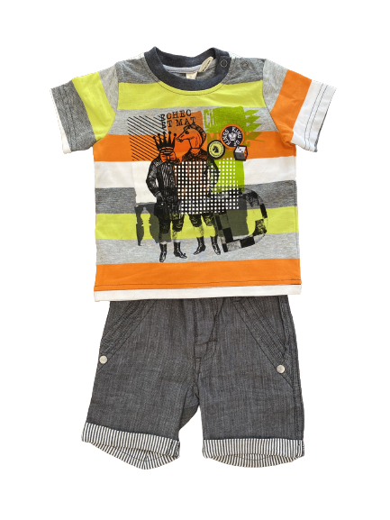 Set short gris tshirt Chess