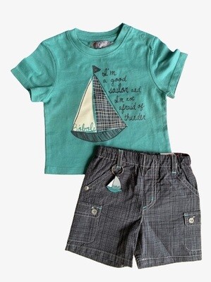 Set short tshirt verde sailing