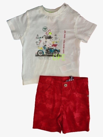 Set berm rojo Tshirt 3P Life