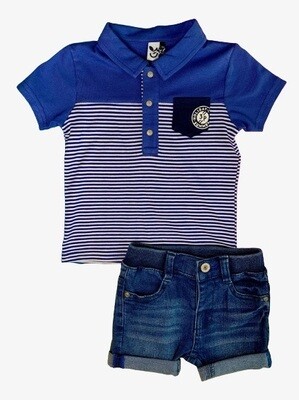 Set berm denim polo Mini Pocket