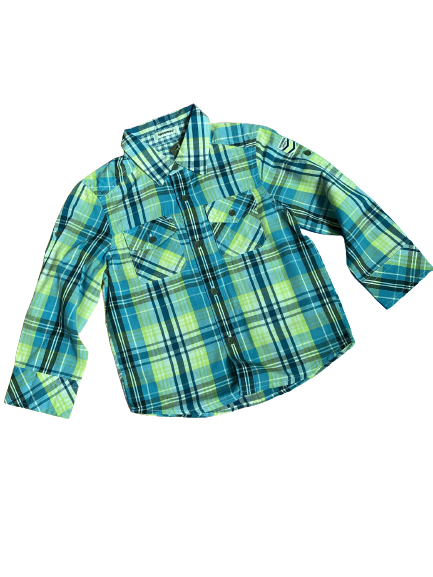 Camisa plaid azul celeste ML