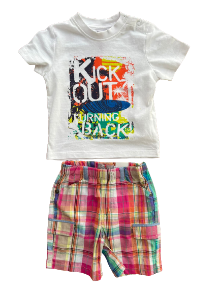 Set berm cuadros tshirt multi