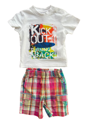 Set berm cuadros tshirt multi