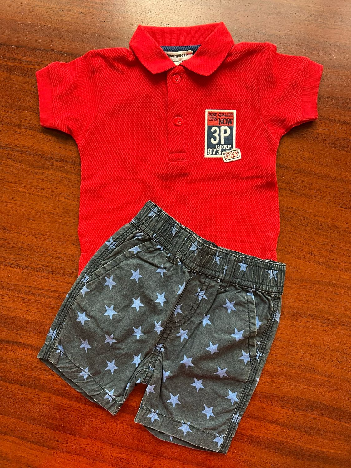 Set berm stars polo rojo