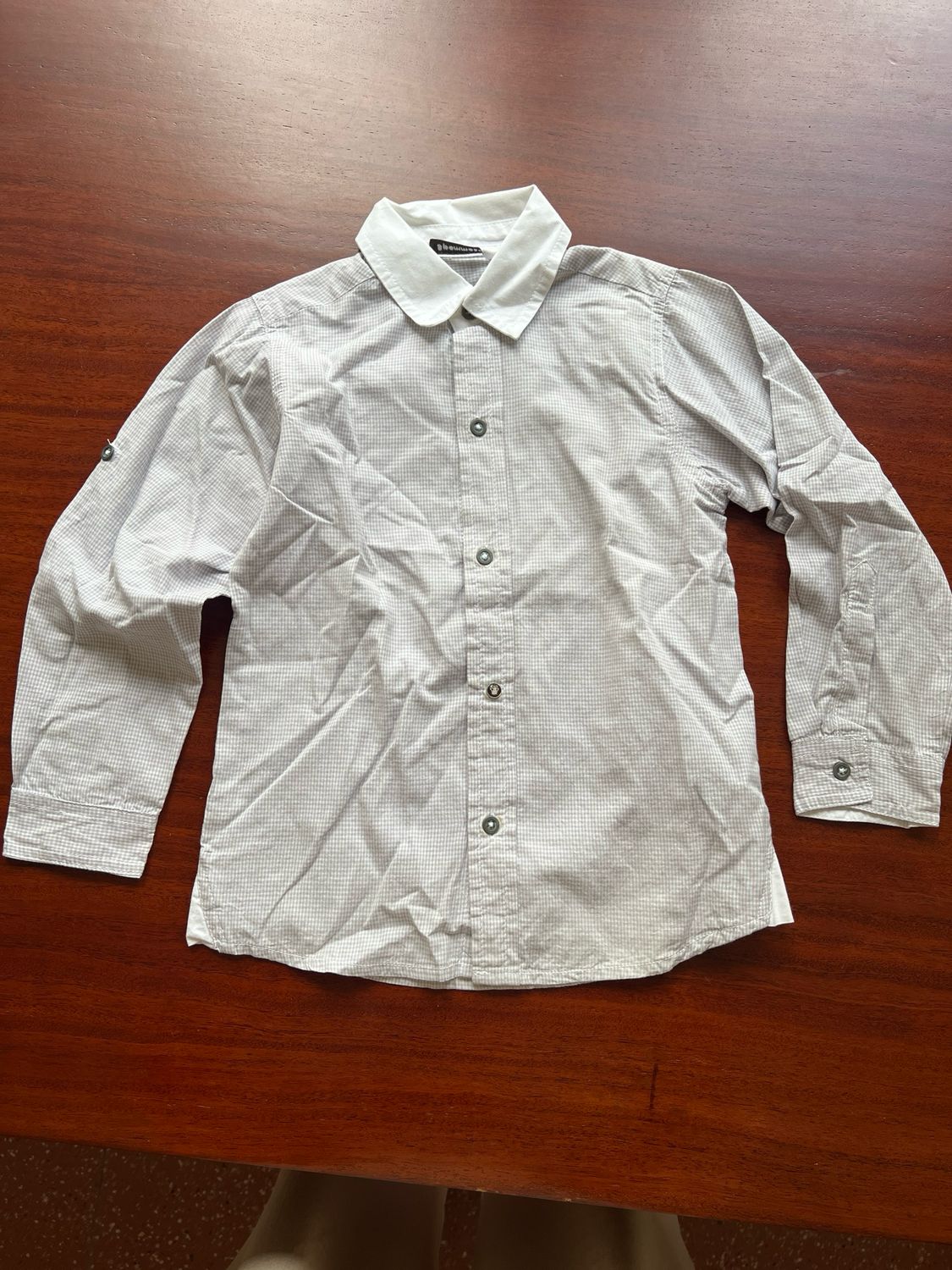 Camisa ML cuadritos grises