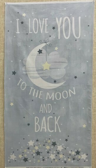Moon and Stars Grey Panel