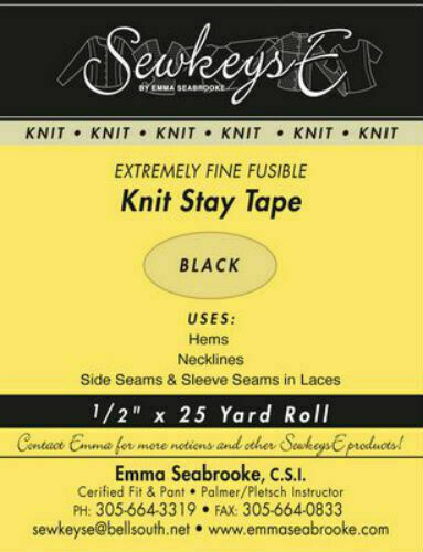 Knit Stay Tape - Black 1/2&quot;
