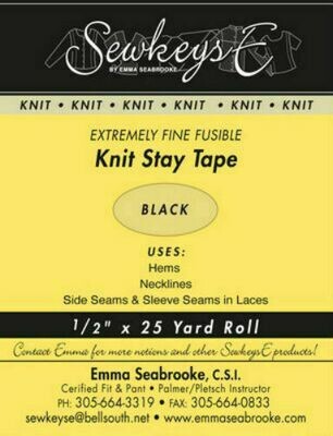 Knit Stay Tape - Black 1/2"