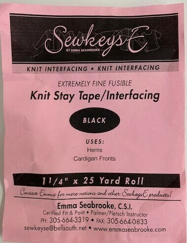 Knit Stay Tape - Black -  1 1/4&quot;