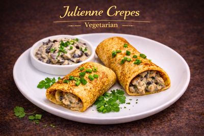 VEGETARIAN JULIENNE IN CREPES, 2 PIECES