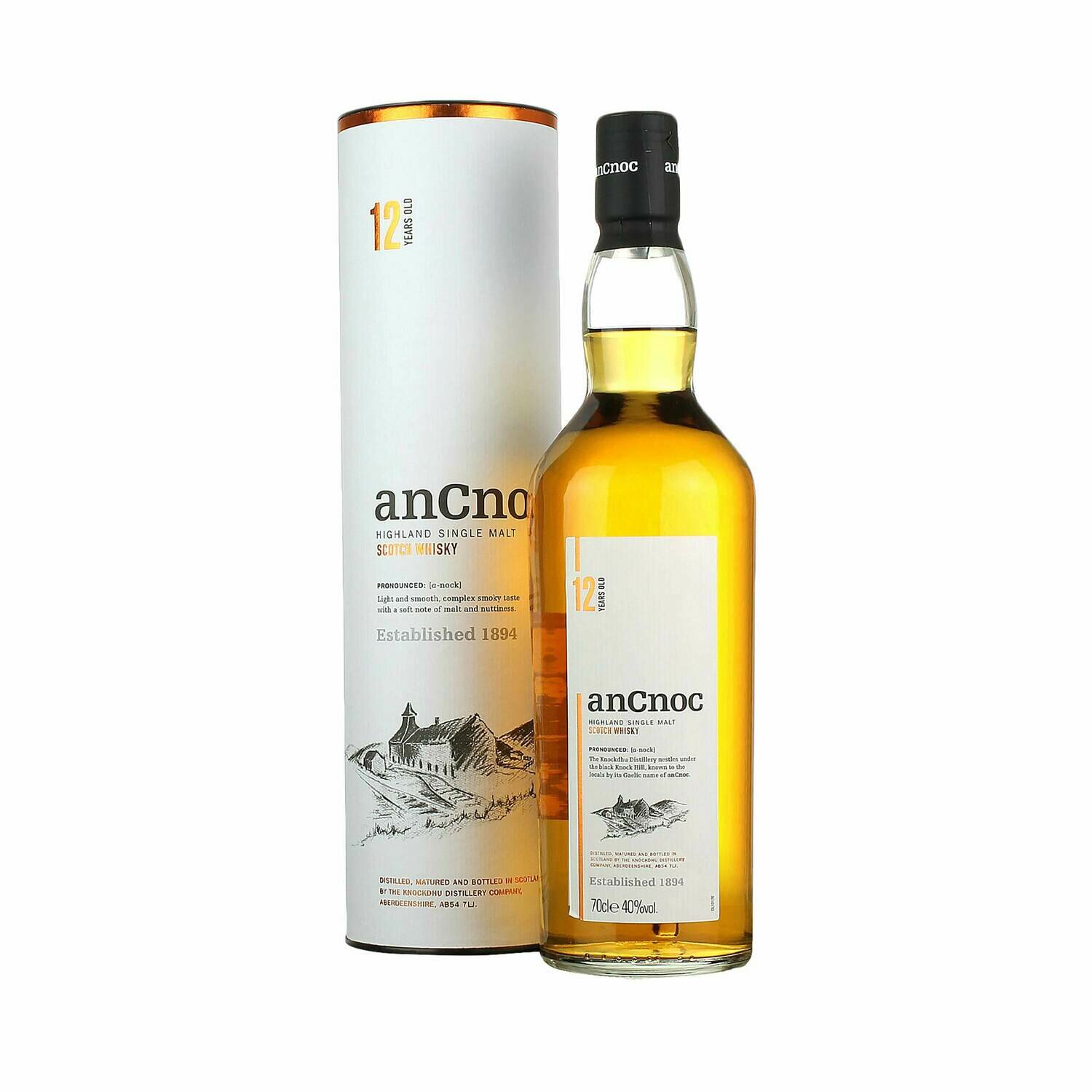 AnCnoc 12 Year Old Malt Whisky